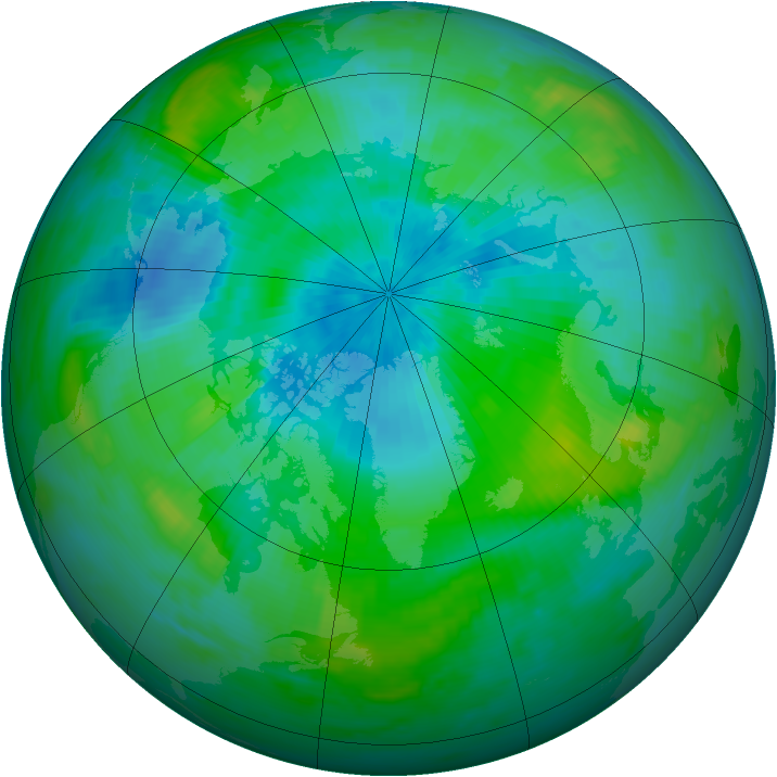 Arctic ozone map for 06 September 1985